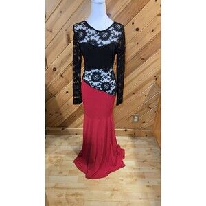 Made in the USA Lace/Rayon‎ Full Length Sexy Dress Open Back Large Stretch